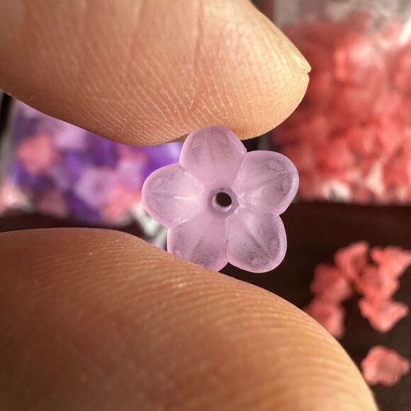 Acrylic Mixed Beads and 720 Acrylic Translucent frosted 11x7mm Flower Bead Caps - Picture 7 of 7